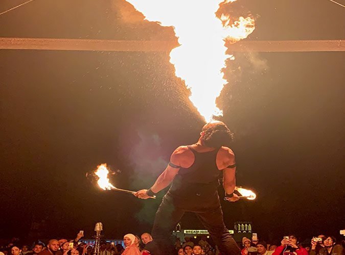 Fire show in Desert Safari Dubai