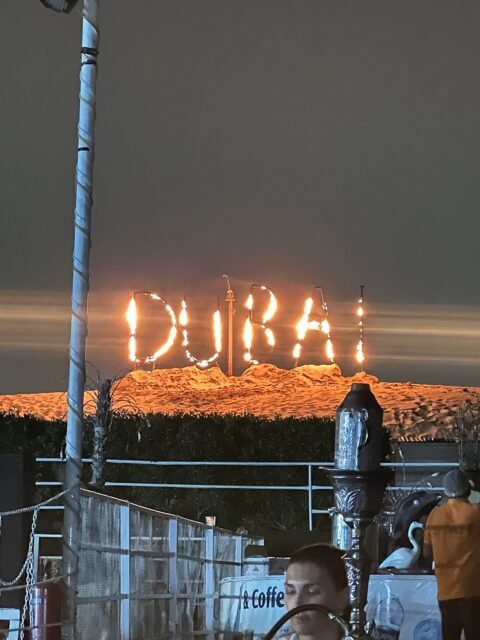 sign of dubai on fire