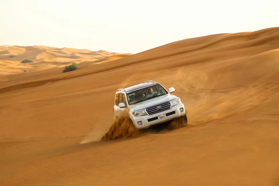dune bashing during the desert safari tour