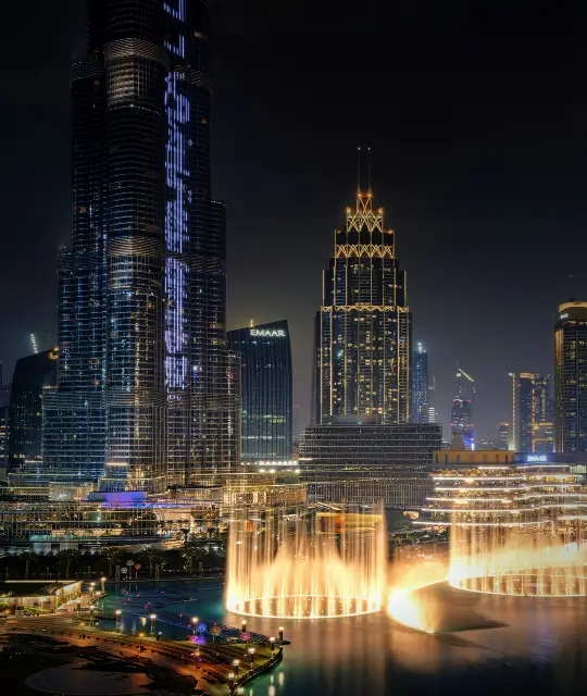 dubai fountain show on attraction tour